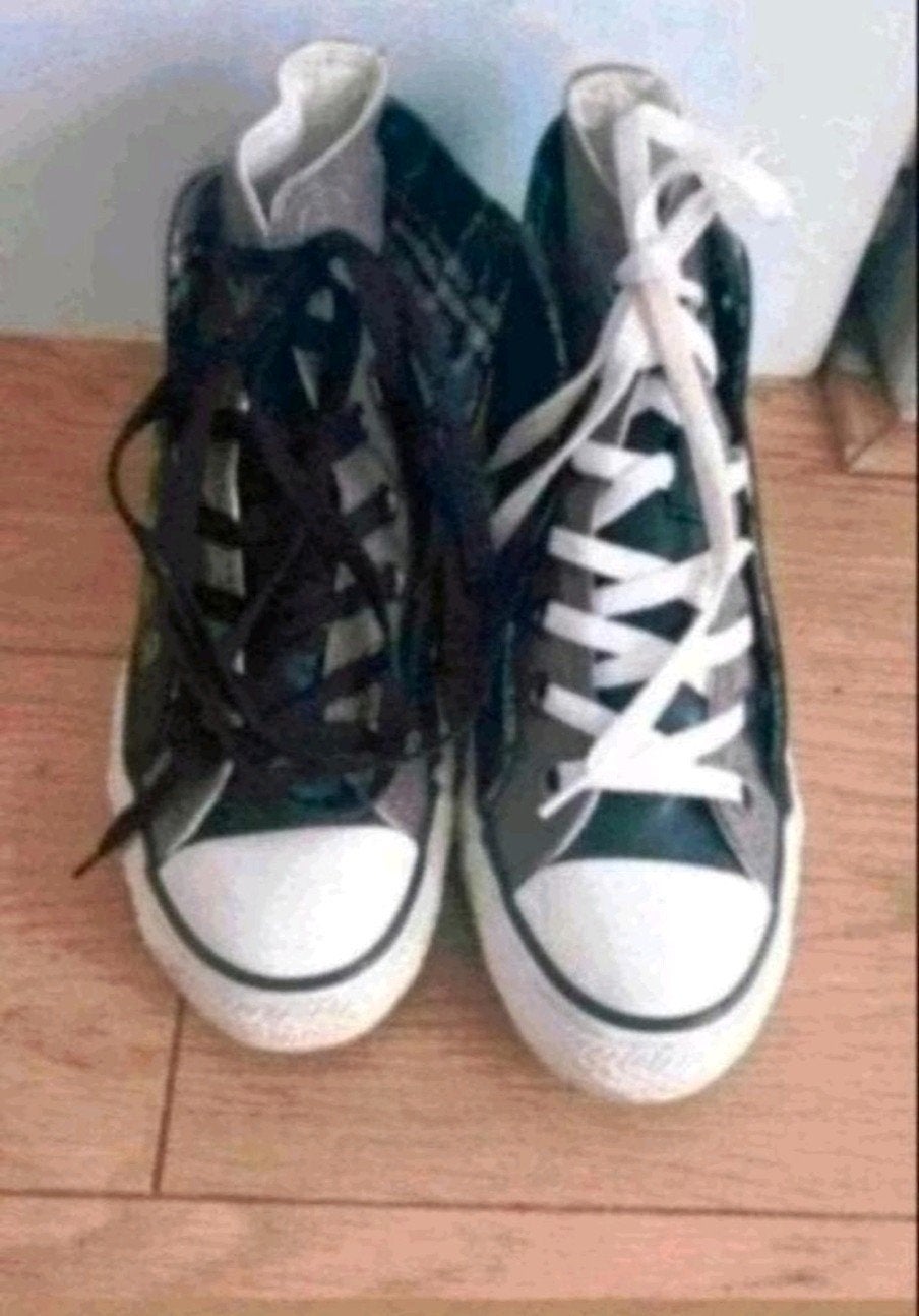 All Star Converse zwarte leren schoenen, Zwart, Ophalen of Verzenden, Zo goed als nieuw, Converse All Stars