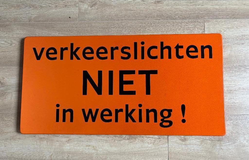 verkeersbord verkeerslichten niet in werking 40 x 80 cm, Ophalen
