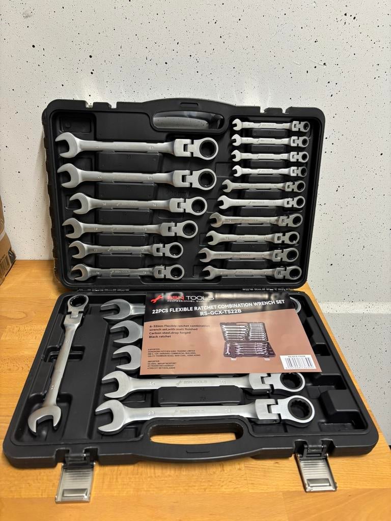 NIEUW! - Steeksleutelset 22 delig - Zwenksleutelset, Ophalen of Verzenden, Nieuw
