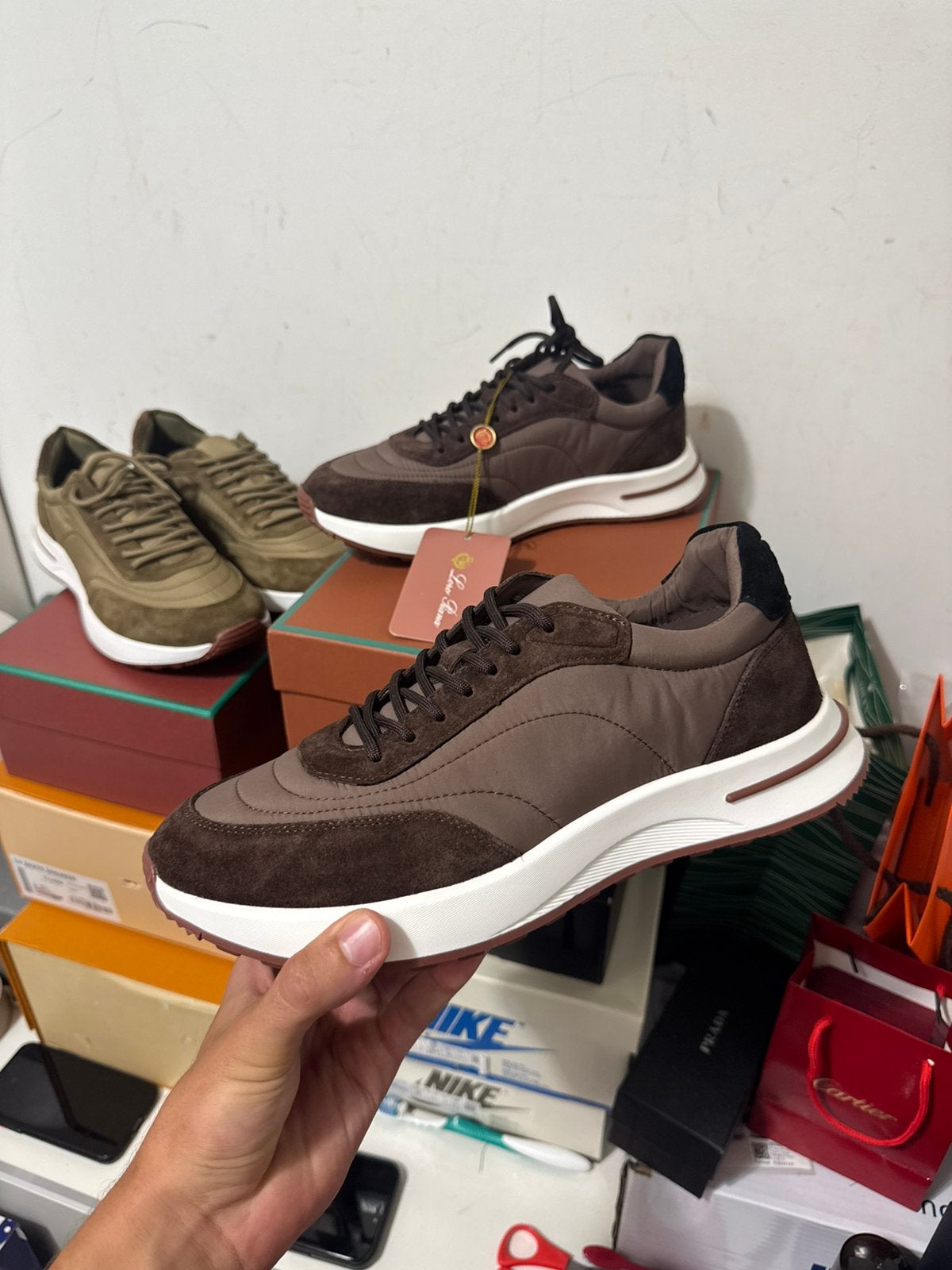 Loro Piana Week End Walk sneaker bruin, Ophalen of Verzenden, Nieuw