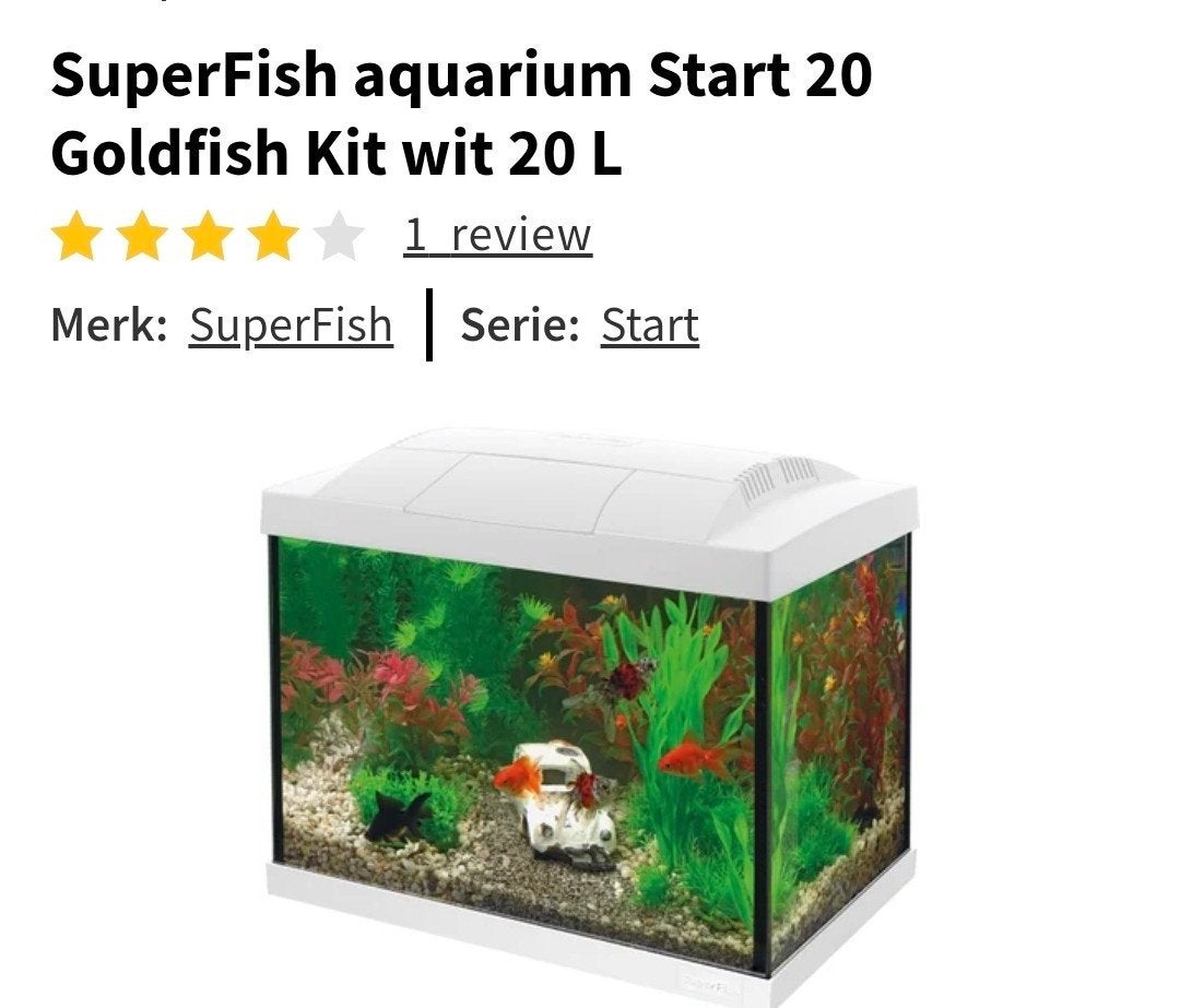 superfish aquarium 20 liter., Dieren en Toebehoren, Ophalen of Verzenden