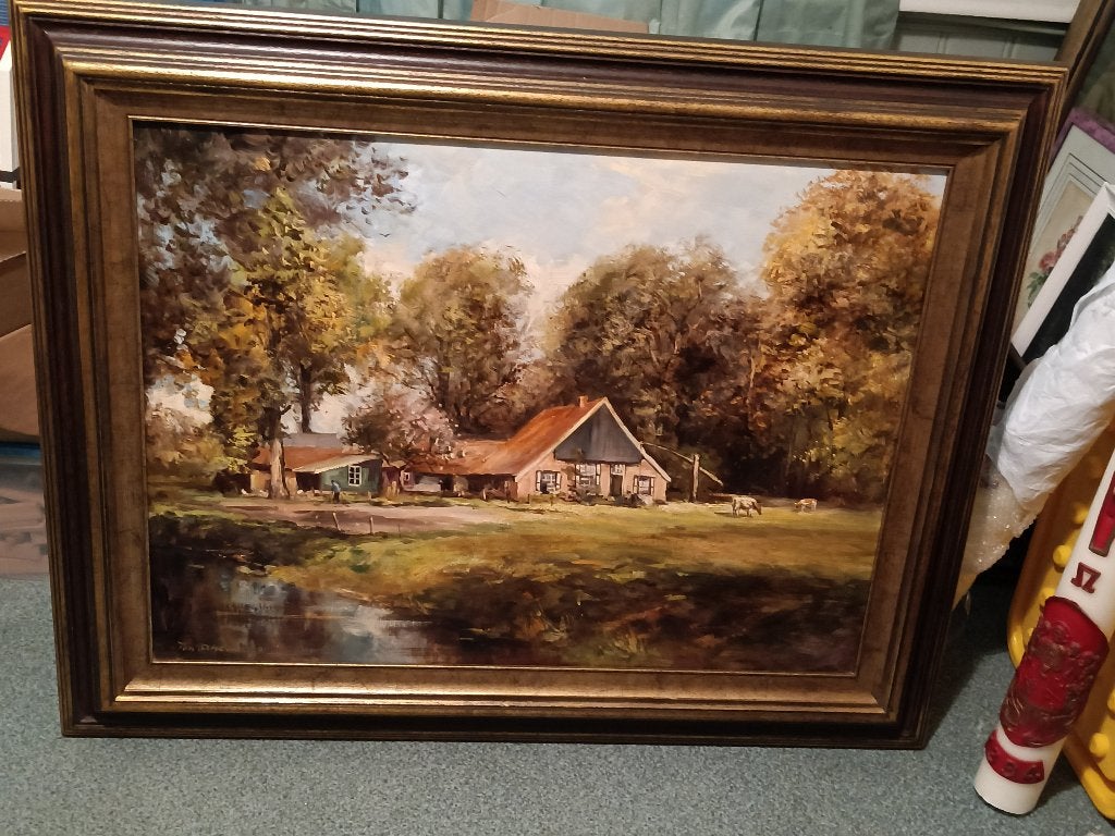 Schilderij Ton Ancone, Antiek en Kunst, Kunst | Schilderijen | Klassiek, Ophalen, Gesigneerd