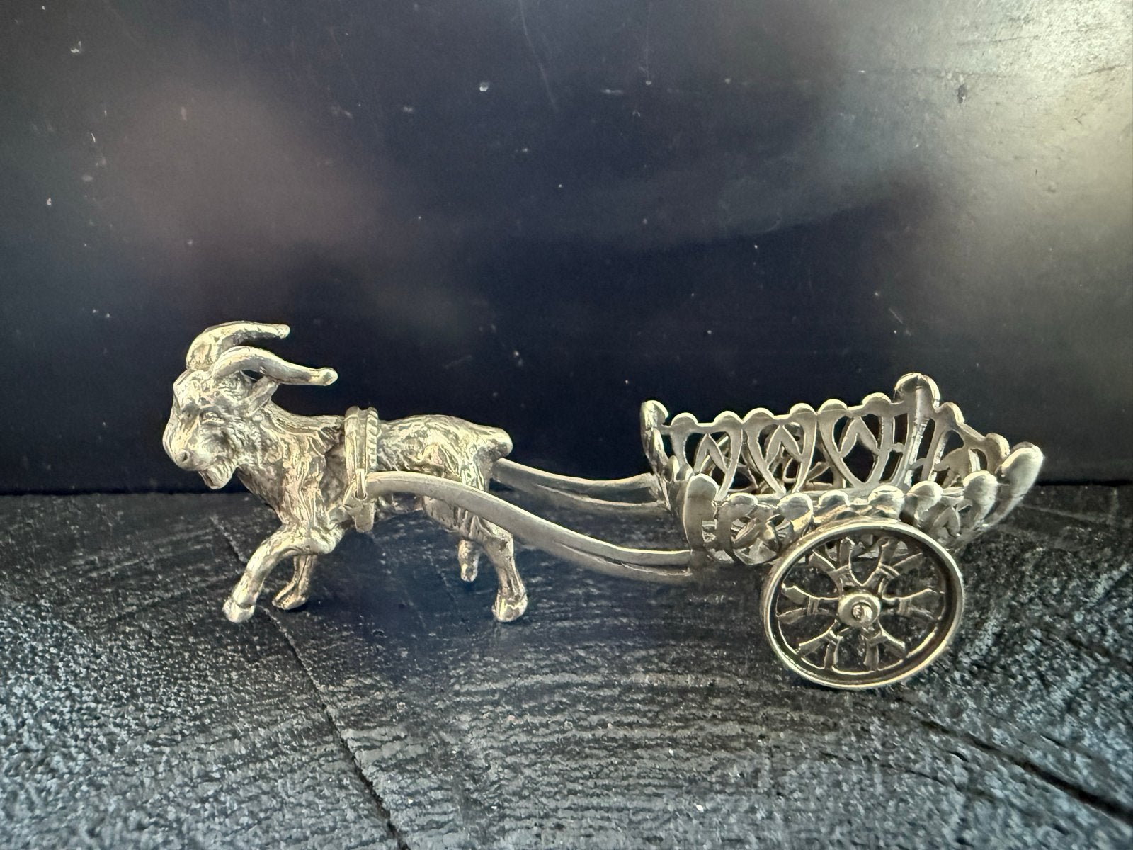 Zilveren Miniatuur Bokkenwagen - Zeer Gedetailleerd, Antiek en Kunst, Verzenden, Zilver