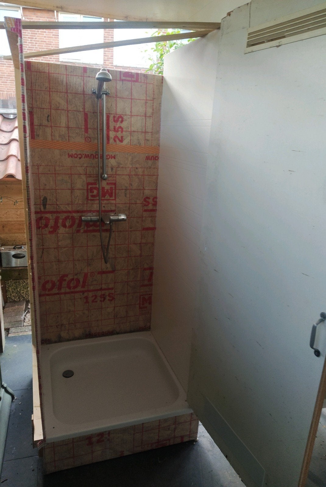Bouw douche douchecabine met douchebak en kraan, Ophalen, Gebruikt, Douche