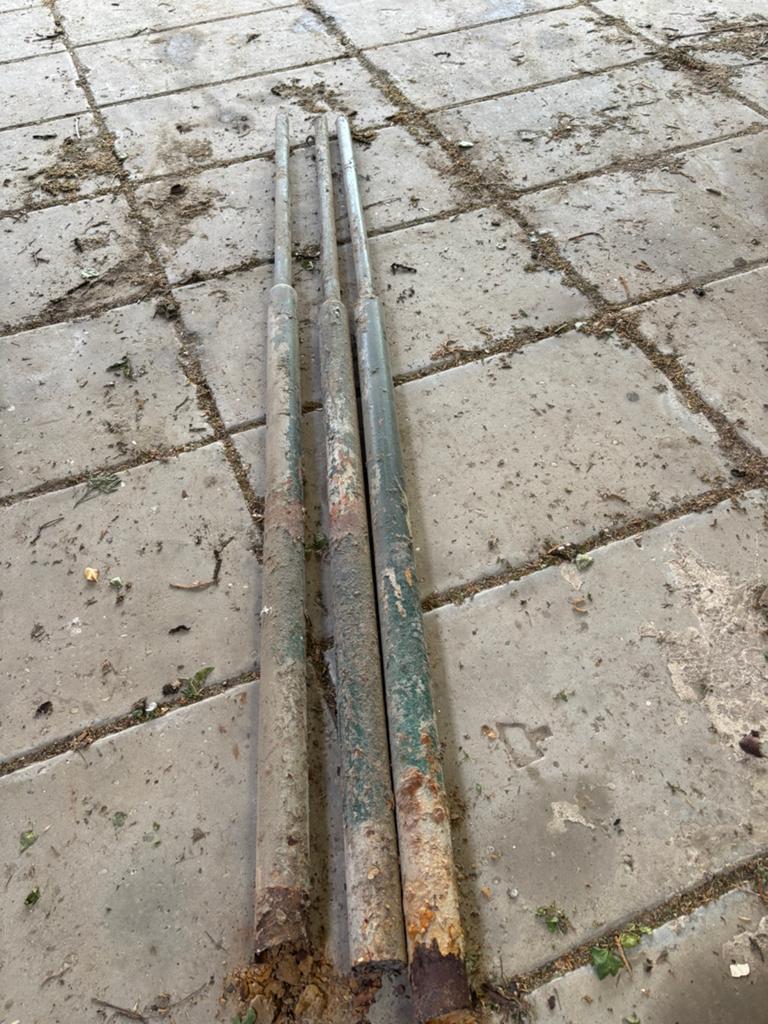 260 cm stalen paal, lantaarnpaal, waslijn, mast, Ophalen of Verzenden, 250 mm of meer