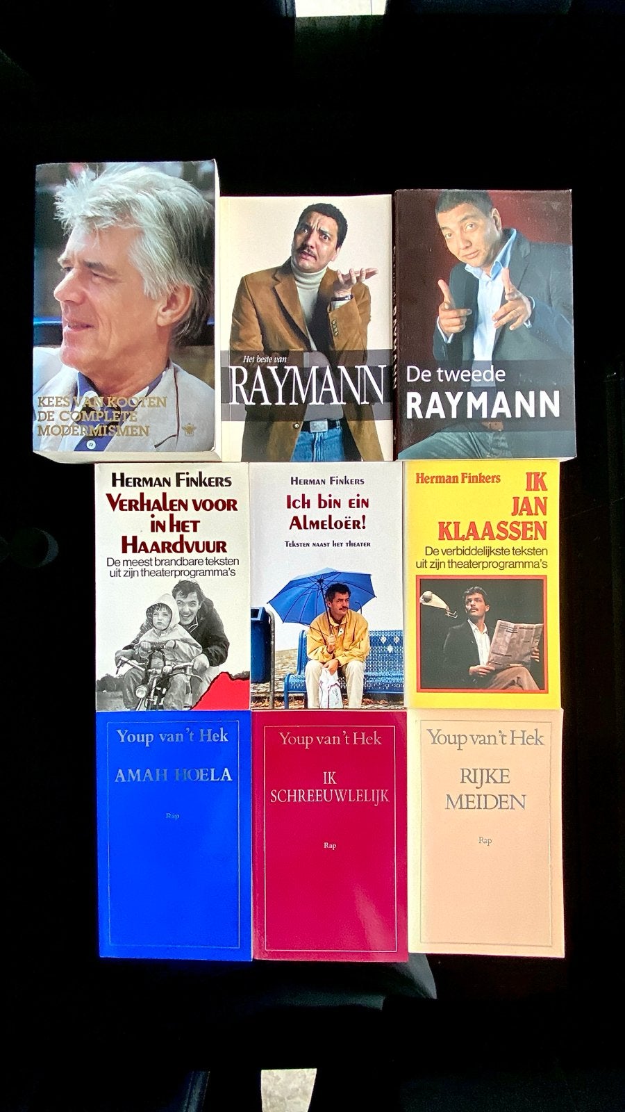 Cabaret Boeken Collectie: Finkers, Van 't Hek, Raymann, Ophalen of Verzenden, Zo goed als nieuw, Cabaret