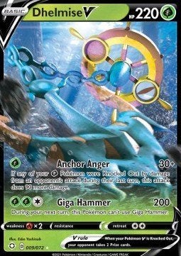 Pokemon - Dhelmise V (SHF 9) Ultra rare.., Ophalen of Verzenden, Nieuw, Losse kaart, Foil