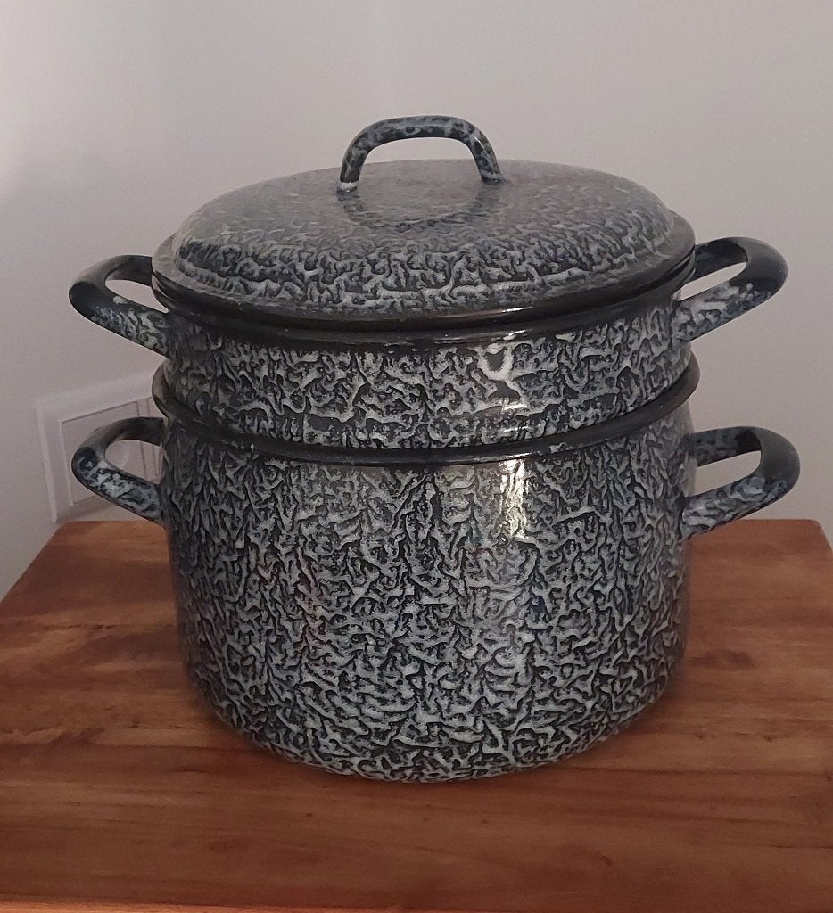 Emaille grijs gewolkte rijstkookpan, Ophalen of Verzenden