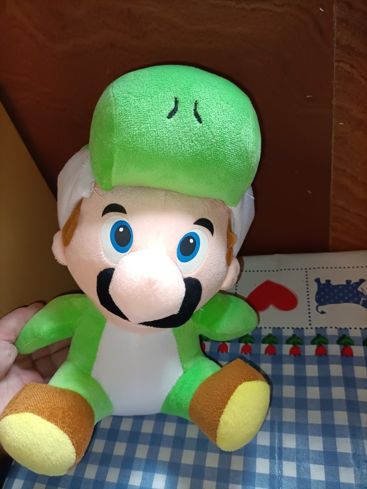 Mario knuffel in groen Yoshi pak 29 cm groot, Ophalen of Verzenden, Zo goed als nieuw, Overige typen