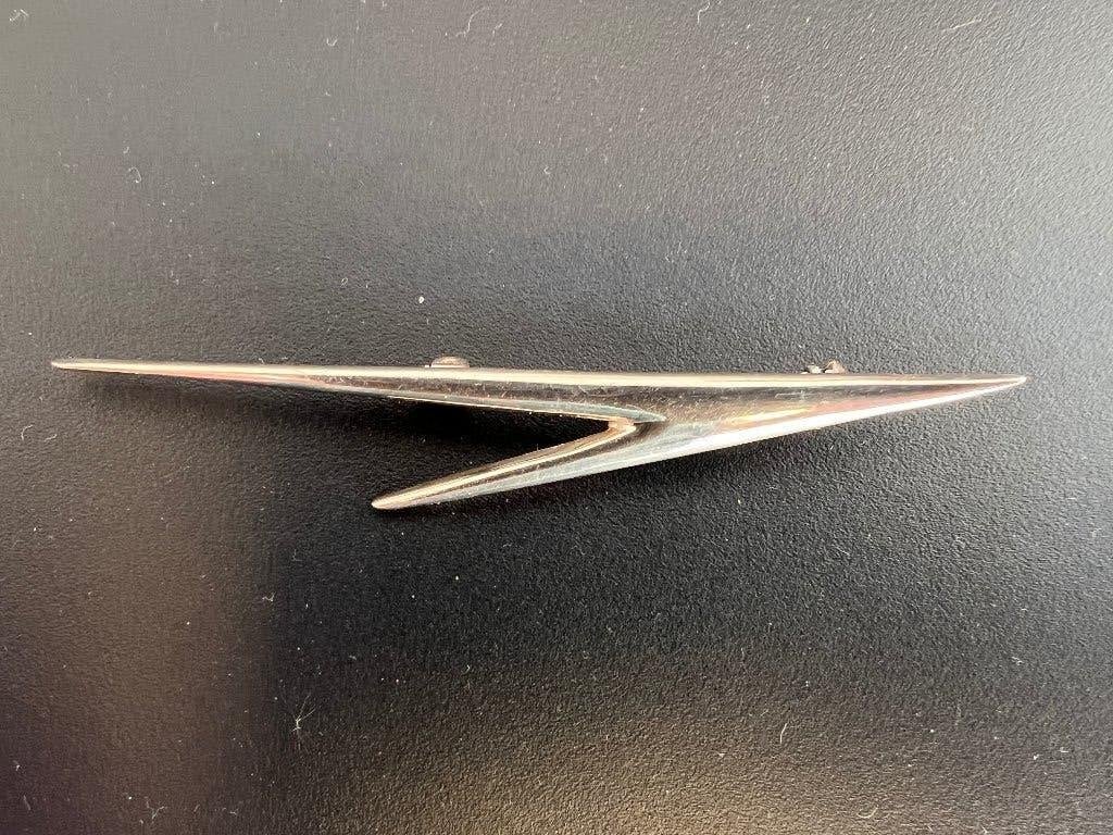 Vintage Zilveren Space Age Broche • CASA Mexico 925, Sieraden, Tassen en Uiterlijk, Gebruikt, Ophalen of Verzenden, Zilver, Zilver