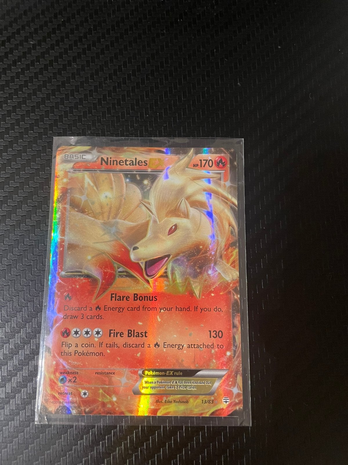 Ninetales EX 13, Ophalen, Zo goed als nieuw, Losse kaart, Foil