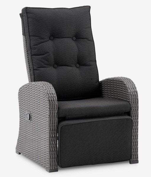 zwarte tuinstoel ligstoel, Tuin en Terras, Tuinstoelen, Ophalen, Zo goed als nieuw, Kunststof, Verstelbaar