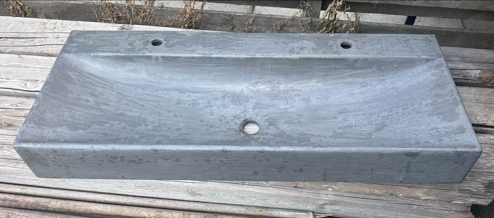 Unieke porseleinen wastafel met beton-ciré afwerking, Doe-het-zelf en Verbouw, Ophalen, Gebruikt, Steen, Wastafel