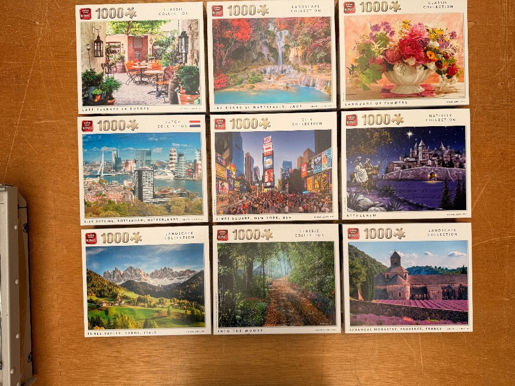 Puzzels King legpuzzels van 1.000 stuksjes, Ophalen of Verzenden, 500 t/m 1500 stukjes, Zo goed als nieuw, Legpuzzel