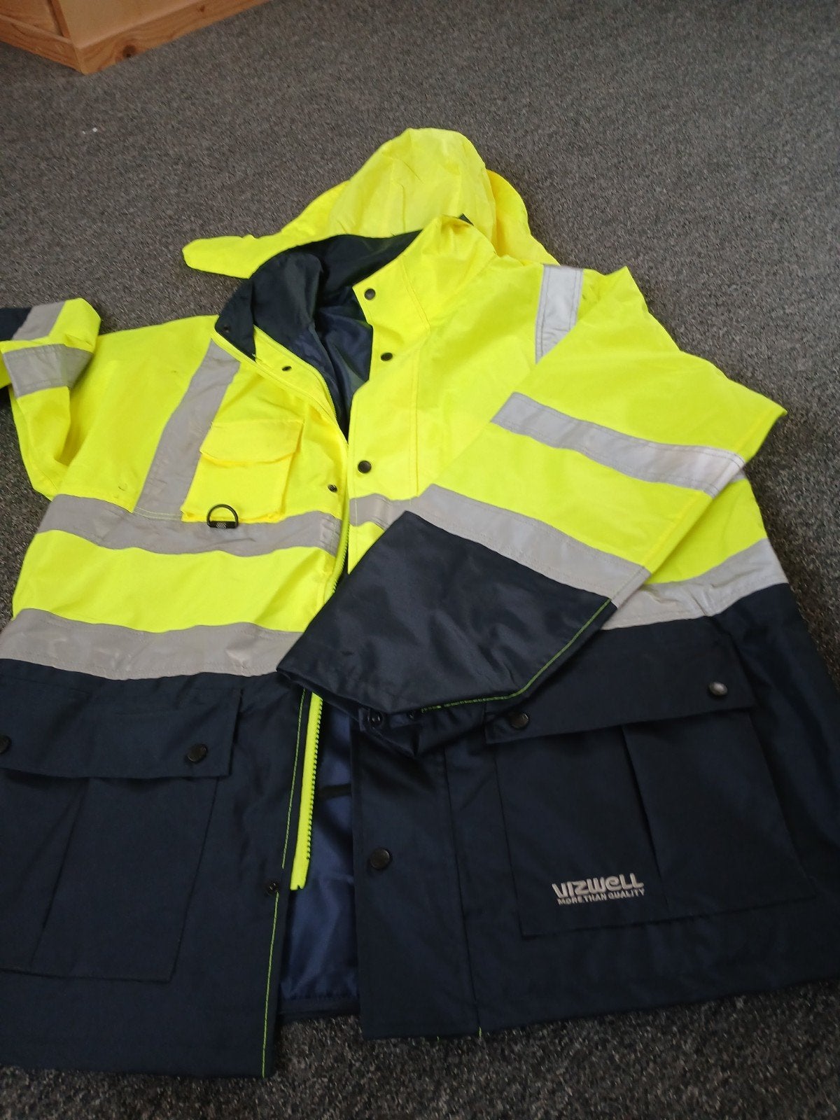 Gele reflectie jas vizwell maat xl, Ophalen of Verzenden, Jas