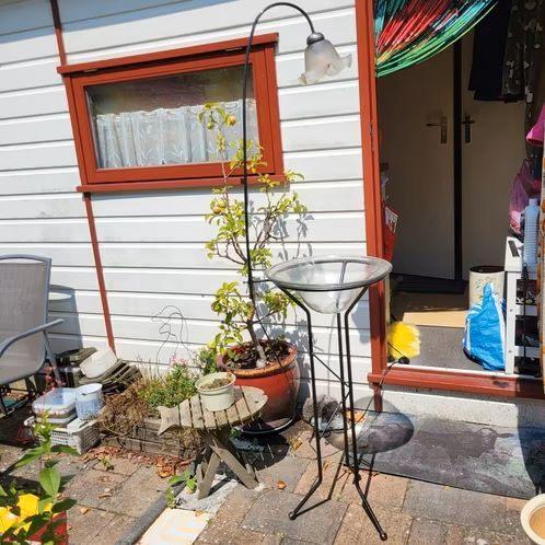 Lamp met glazen schotel, Ophalen, Zo goed als nieuw, Glas, Minder dan 100 cm