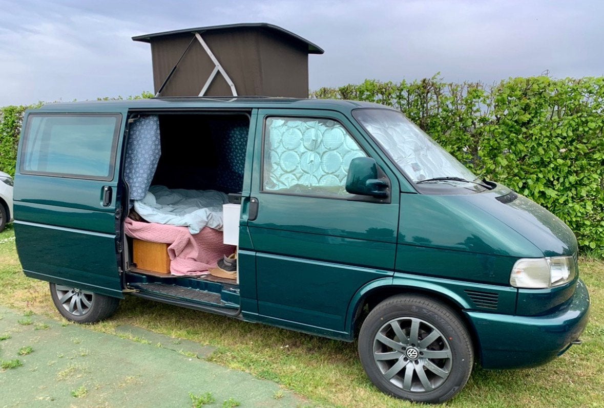 Volkswagen t4 buscamper 2003 Groen, Buscamper of Camperbus, Volkswagen, Diesel, Particulier