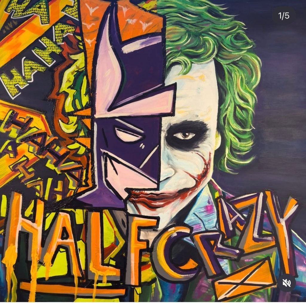 Half Crazy, Ophalen, Acrylverf, Film, Op houten frame