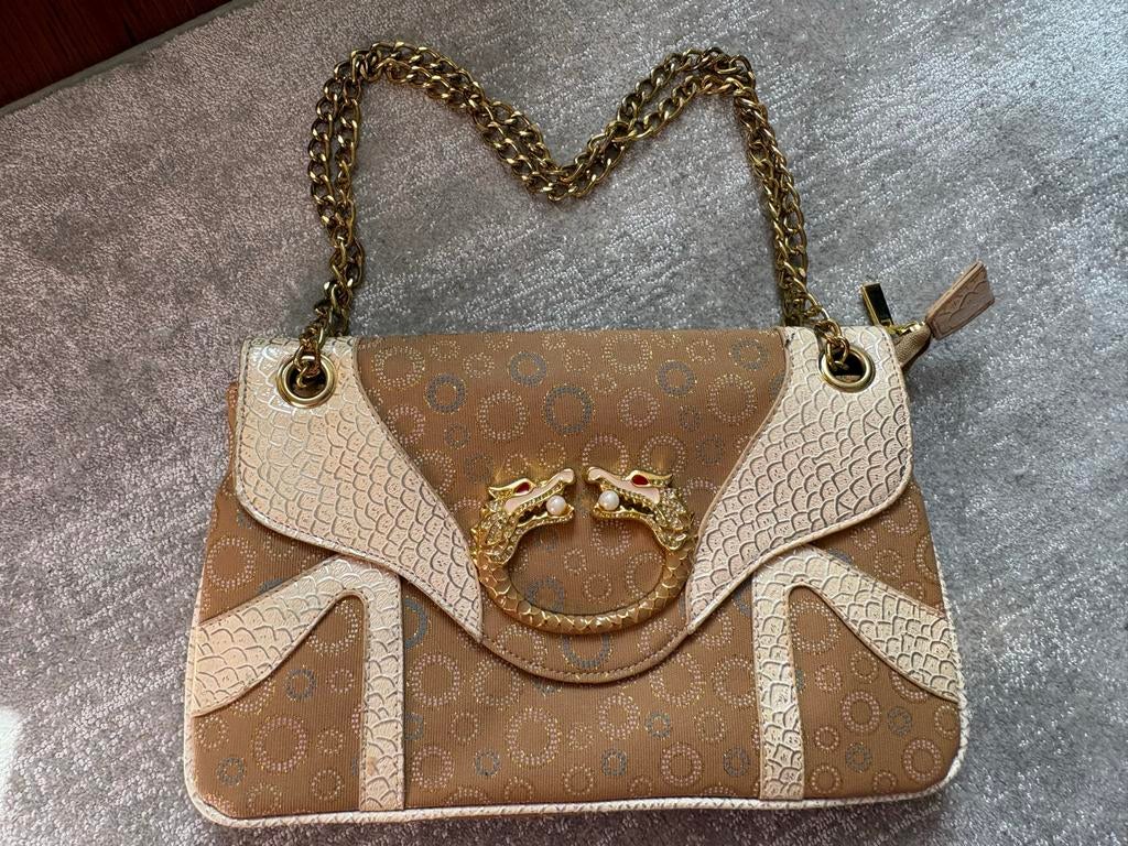 Stijlvolle schoudertas met drakenmotief, Sieraden, Tassen en Uiterlijk, Tassen | Damestassen, Ophalen of Verzenden, Zo goed als nieuw