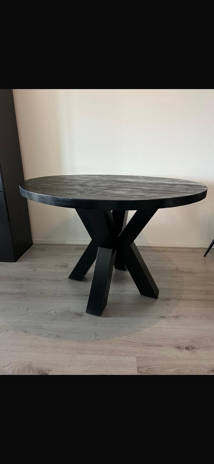 Madison eettafel mangohout, Ophalen, 100 tot 150 cm, Rond, Zo goed als nieuw