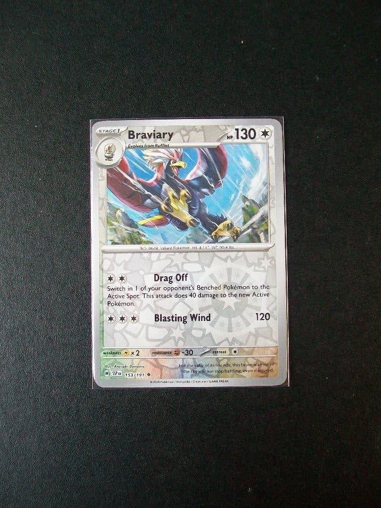 3235. Nieuwe Pokemon Kaart holofoil BRAVIARY HP130 (153/191), Verzenden, Nieuw, Losse kaart, Foil