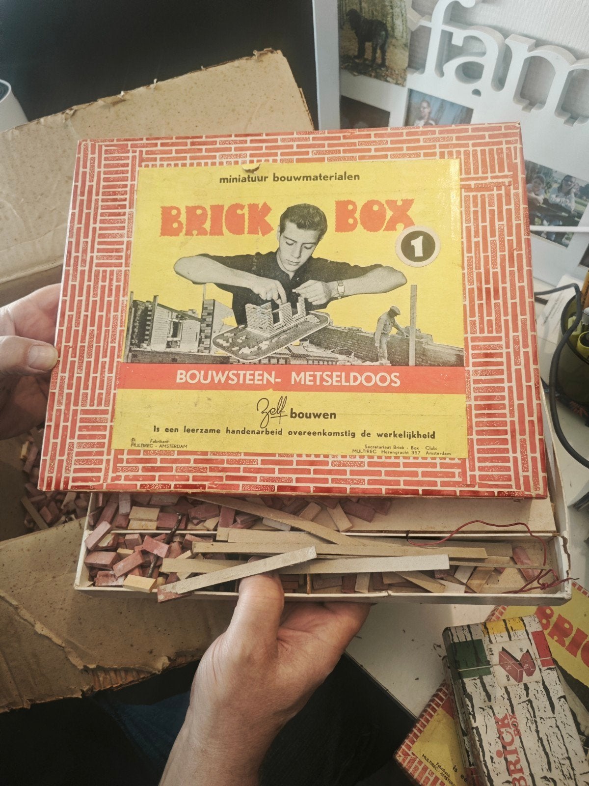 Vintage Brick Box Bouwsteen Metseldoos - Miniatuur Bouw, Ophalen of Verzenden, Gebruikt, Overige merken