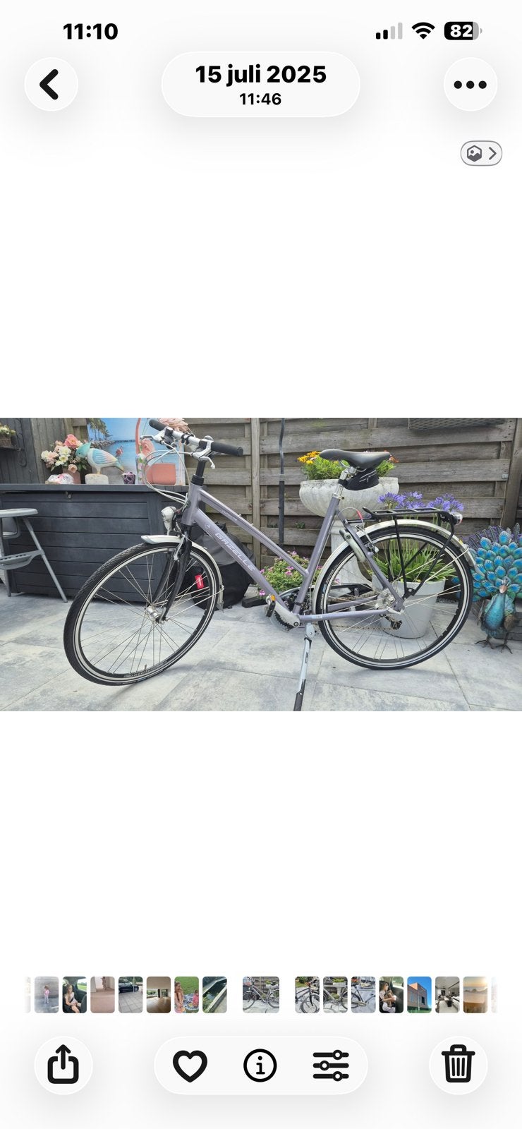 Gazelle herenfiets lage instap kleur zilver, Ophalen, Zo goed als nieuw, Gazelle
