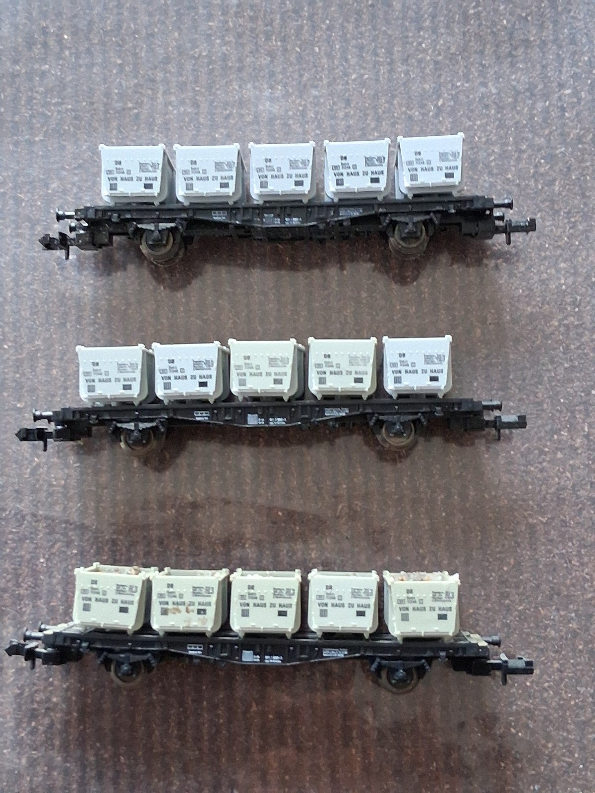 set met 3 fleischmann wagons met containerlading, Gebruikt, Gelijkstroom, Verzenden, Fleischmann