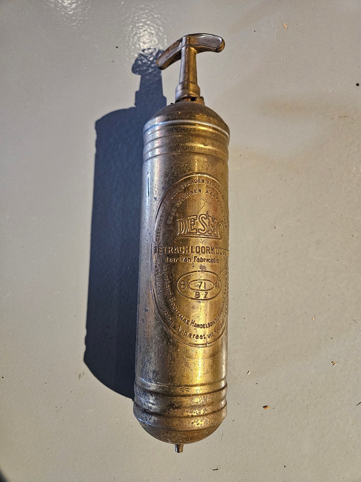 Vintage DESMO Tetrachloorkoolstof Brandblusser, Antiek en Kunst, Ophalen of Verzenden