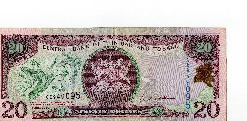 Trinidad en Tobago 20 Dollars biljet (2006), Verzenden, Zuid-Amerika, Los biljet