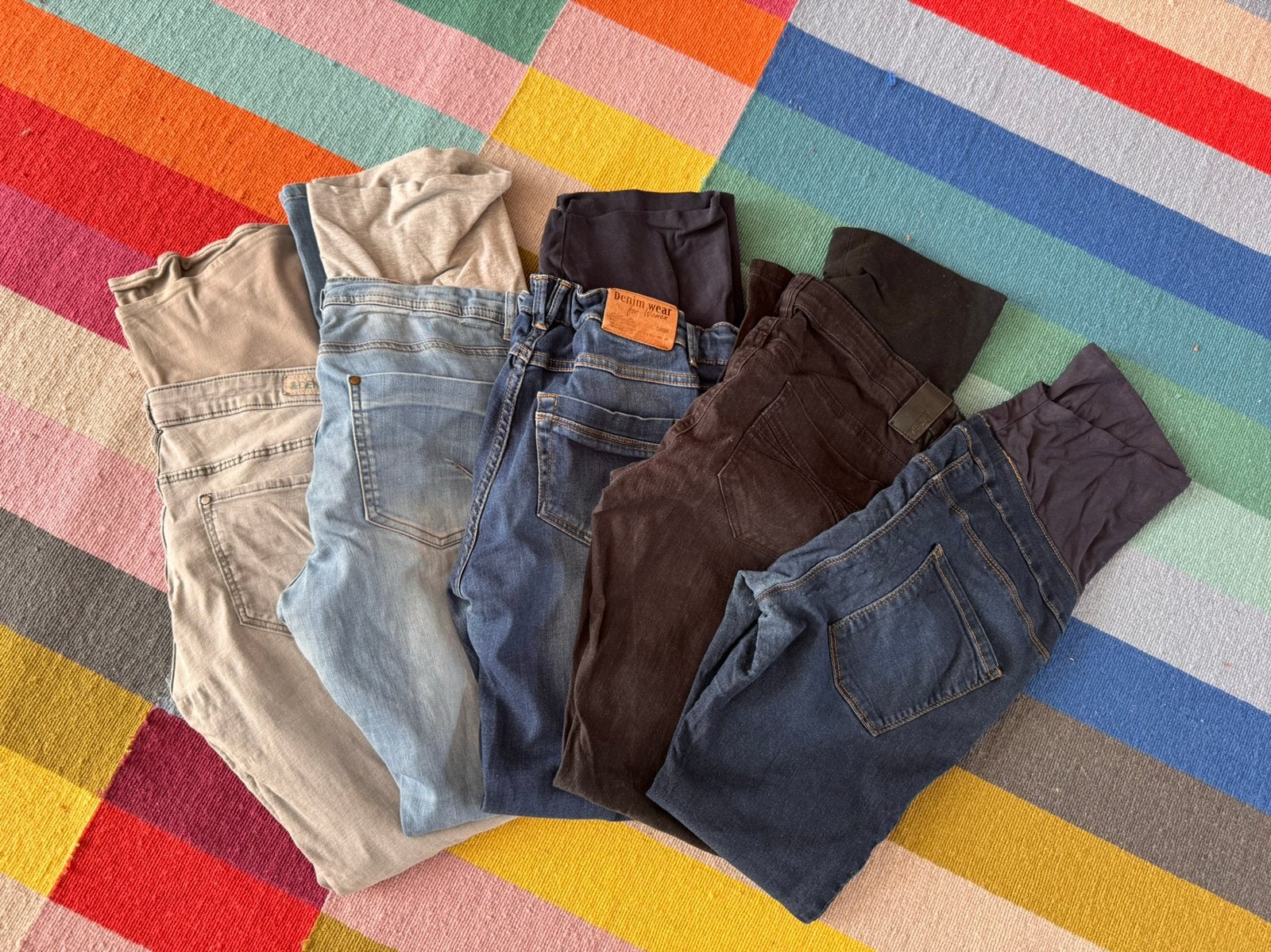Kledingpakket - Zwangerschapsjeans (5 stuks) - maat 38, Maat 38/40 (M), Blauw, Ophalen of Verzenden, Gedragen