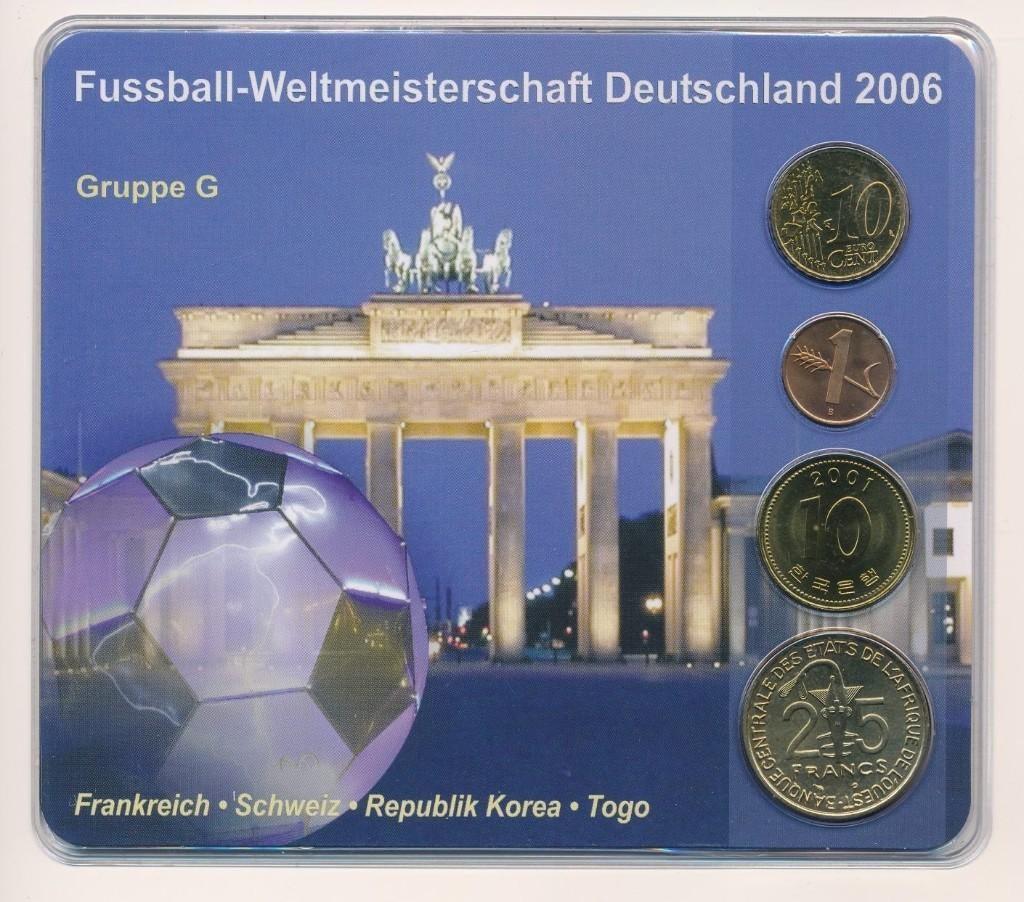 Duitsland Muntset WK Voetbal 2006 Groep G-landen in blister, Postzegels en Munten, Munten | Europa | Euromunten, Ophalen of Verzenden