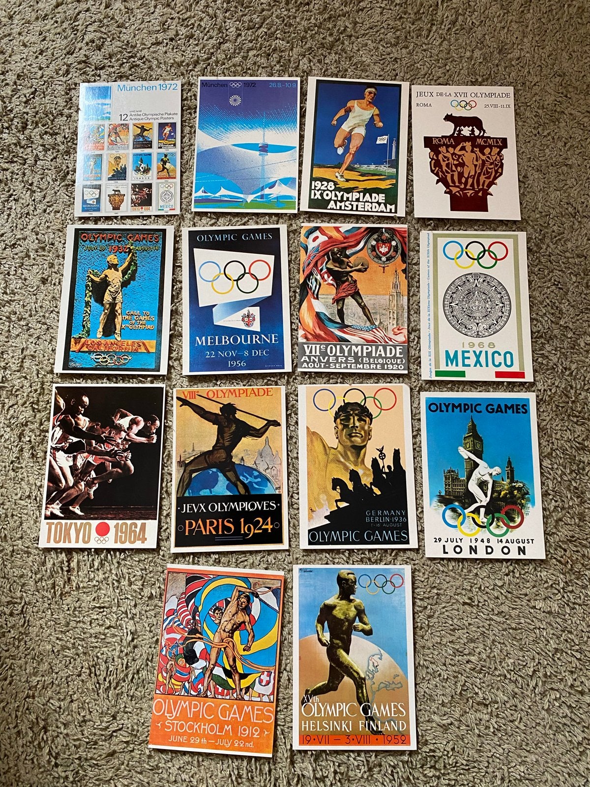 Olympische Spelen Postkaarten Collectie - Diverse Jaren, Verzamelen, Ophalen of Verzenden, Voor 1920, Ongelopen, Sport en Spel