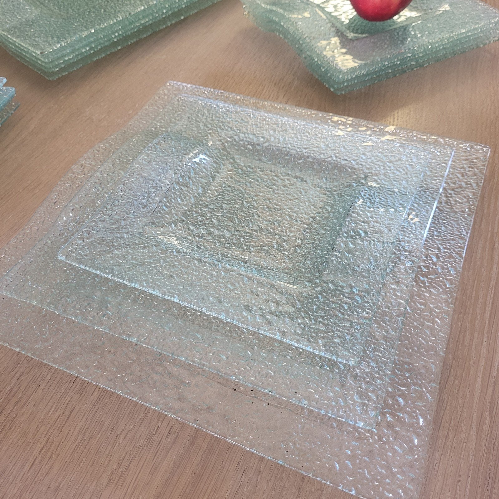 vierkant glass serviesset, Ophalen, Nieuw, Rond, Glas
