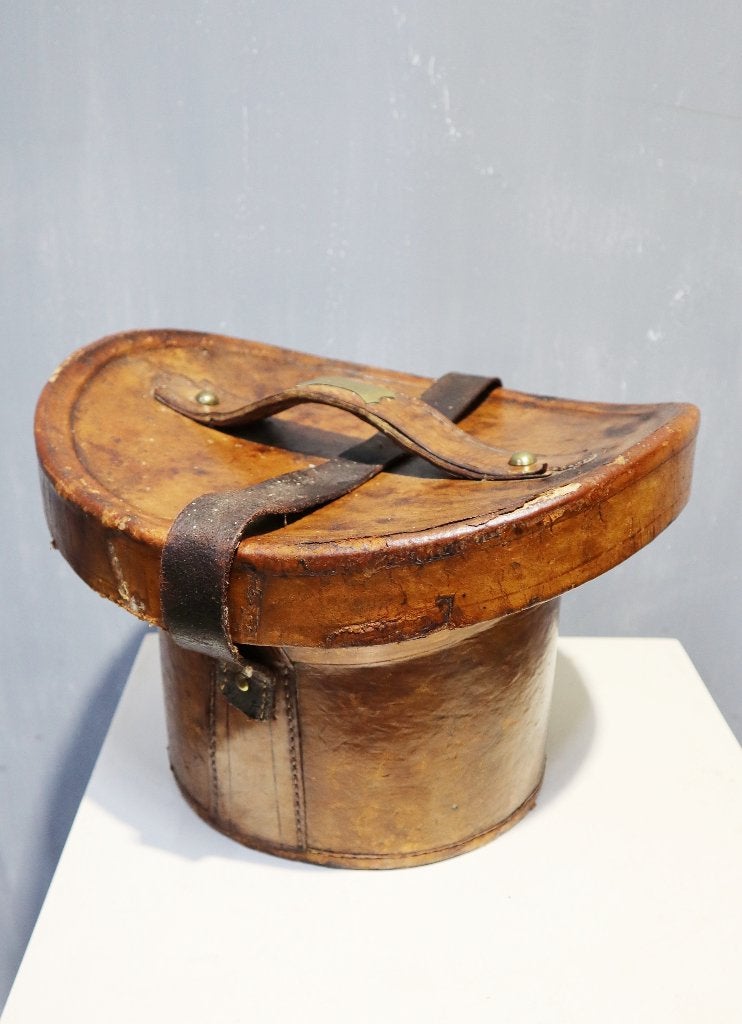 Antieke lederen hoedendoos, Antiek en Kunst, Ophalen of Verzenden