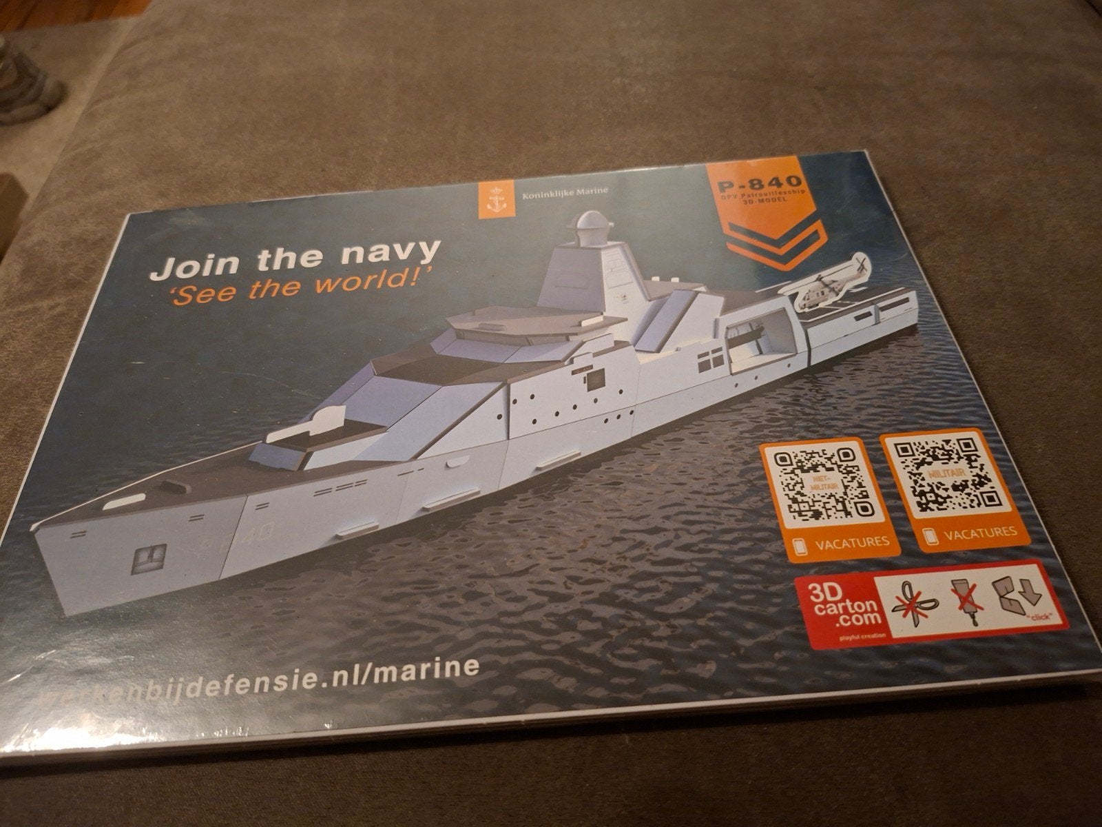Knutselpakket Schip - OPV Patrouilleschip P-840, Hobby en Vrije tijd, Modelbouw | Boten en Schepen, Ophalen of Verzenden, Nieuw