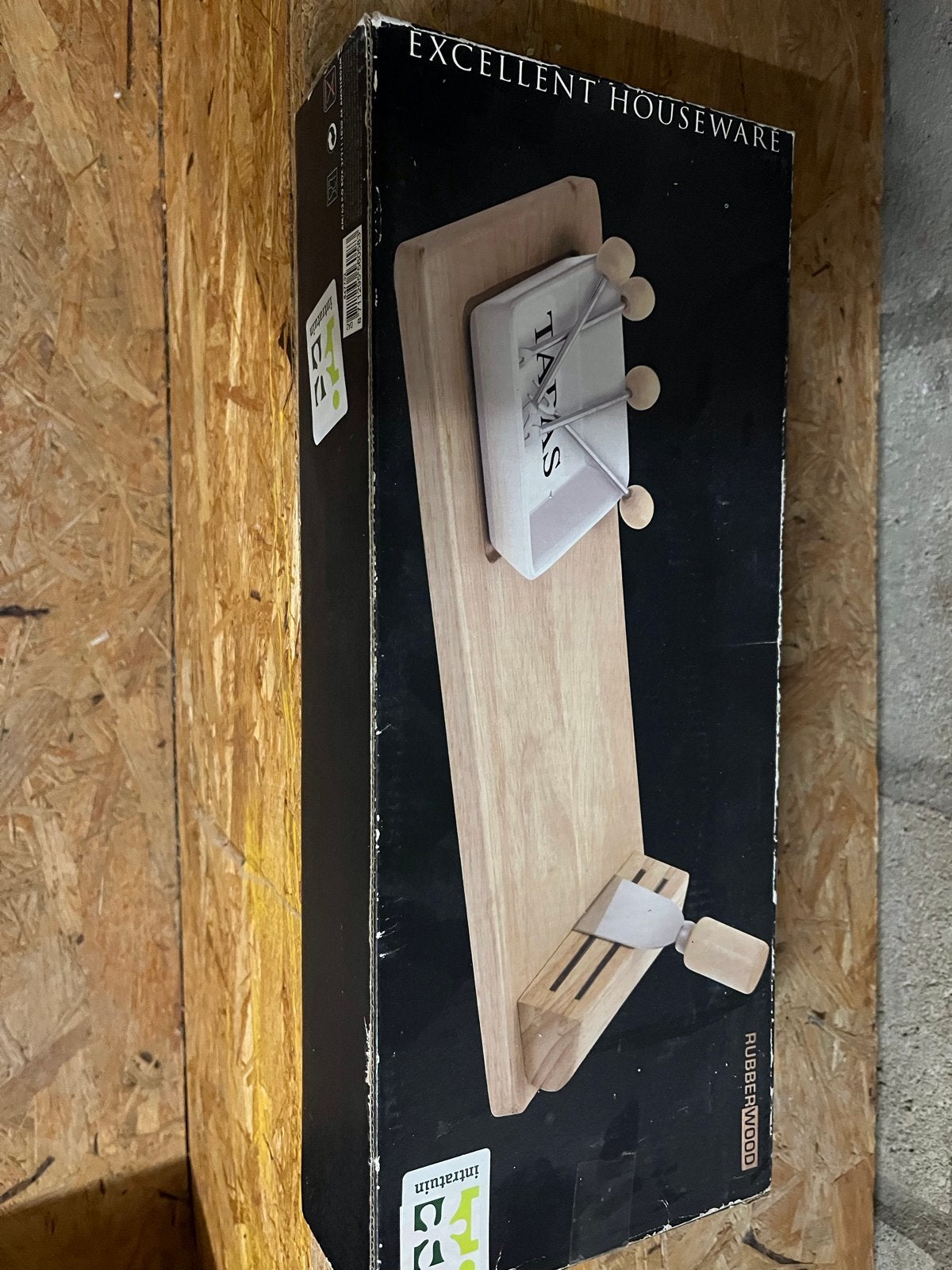 Nieuwe Tapas plank met mesjes in doos - Excellent Houseware, Ophalen, Hout, Snij-/serveerplank, Nieuw