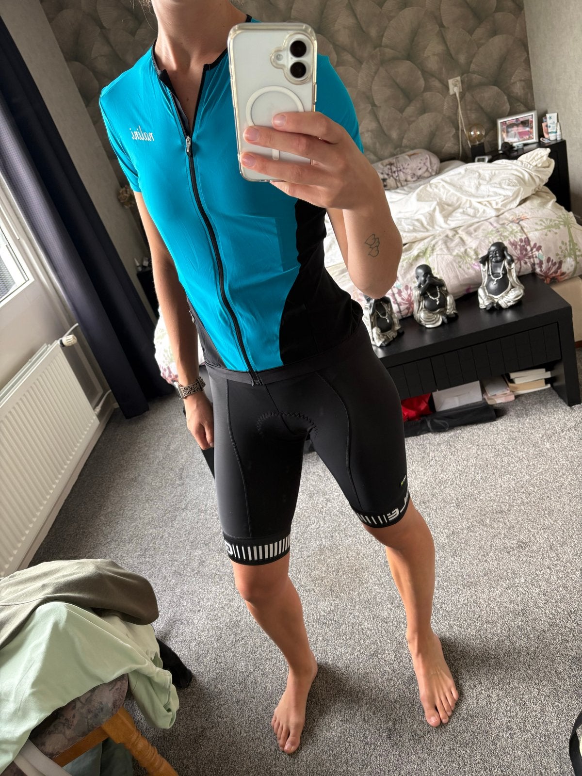 Nalini Wielrenshirt Dames - Blauw/Zwart, Verzenden, Gebruikt, Kleding