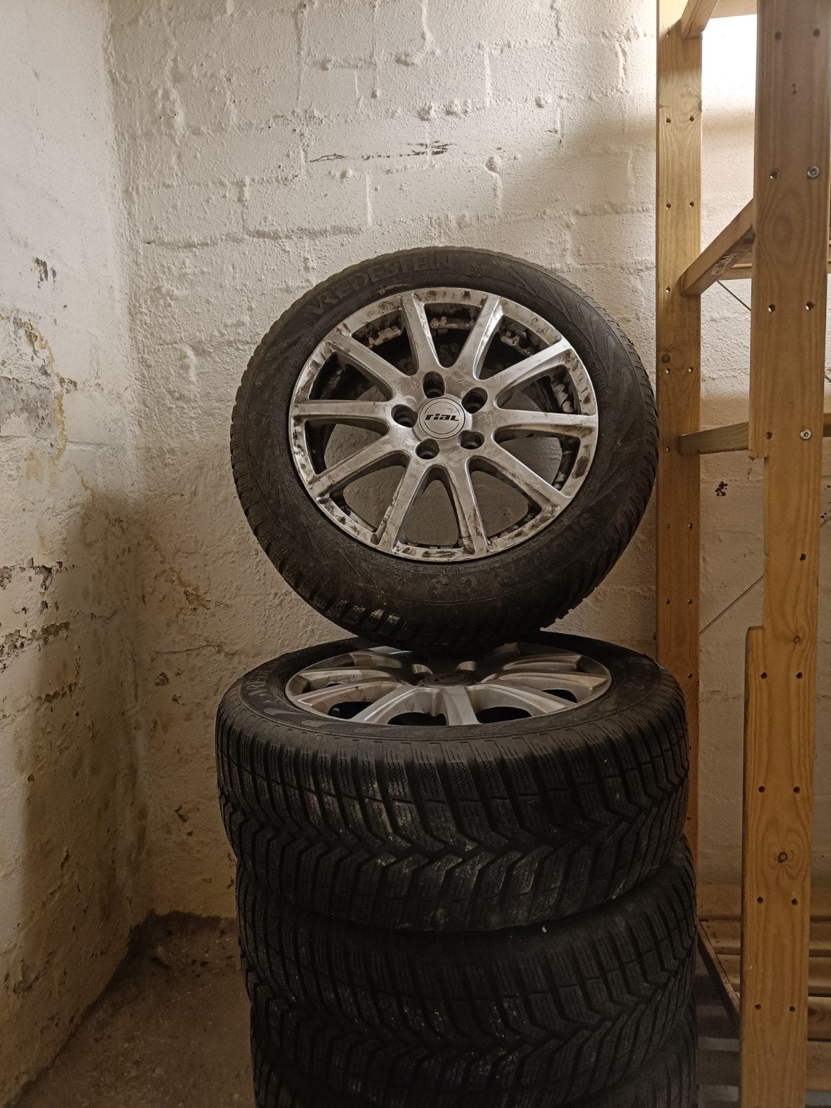 Winterbanden op rial velgen (205/55 R16), Ophalen, Gebruikt, 16 inch, Banden en Velgen