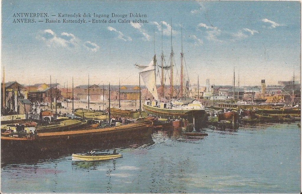 ANTWERPEN Kattendyk dok Ingang Drooge Dokken ANVERS Bassin, Ophalen of Verzenden, Voor 1920, Ongelopen, Antwerpen