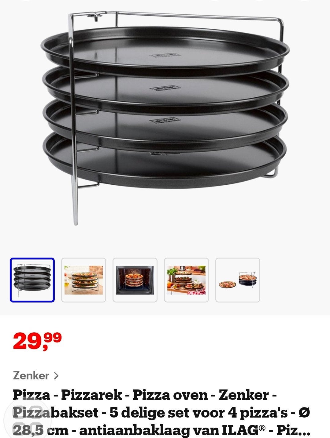 Zenker pizzarek met 4 schalen - 2 gebruikt, 2 nieuw, Ophalen