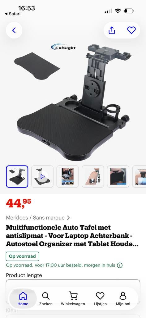 2 Autotafels - uitklapbare reistafel, Verzenden, Zo goed als nieuw