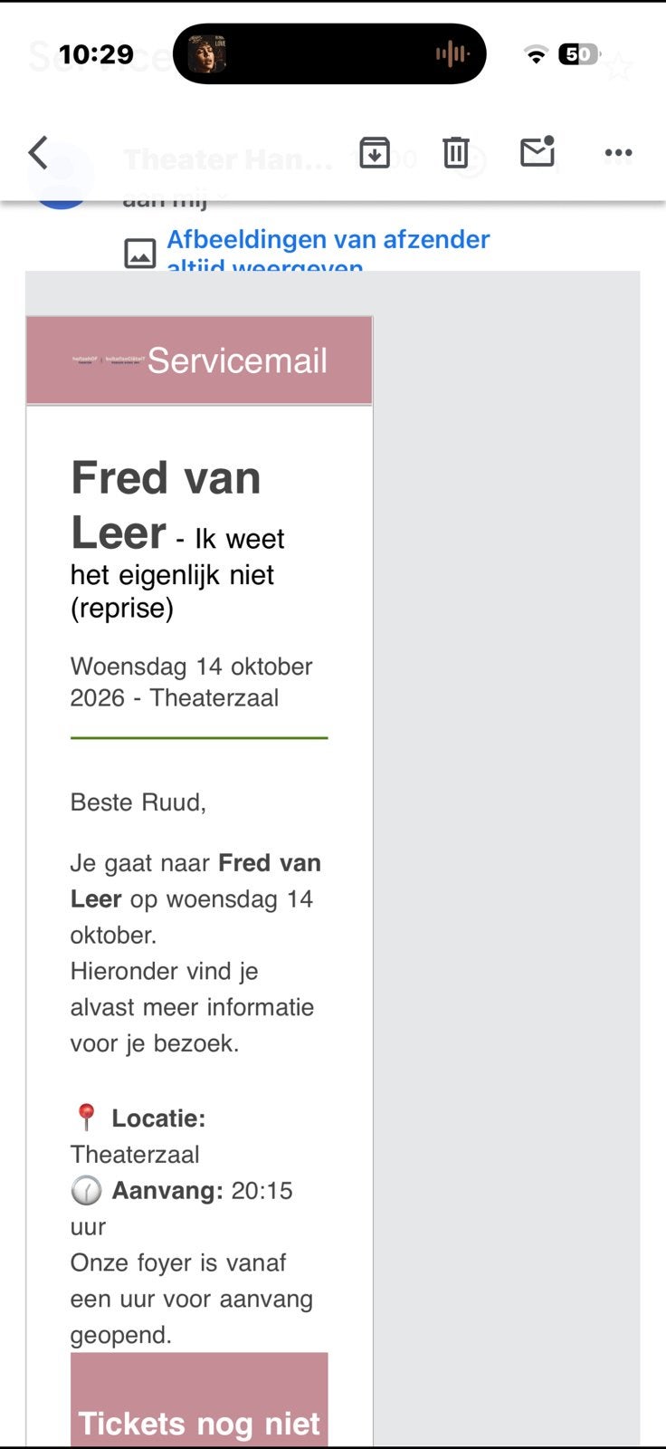 Fred van Leer Hanzehof 14 oktober, Tickets en Kaartjes, Twee personen, Oktober