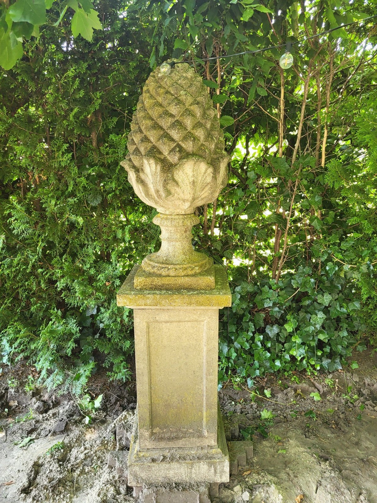 Betonnen Pineapple op Sokkel voor Tuin, Tuin en Terras, Tuinbeelden, Ophalen, Gebruikt, Beton, Overige typen