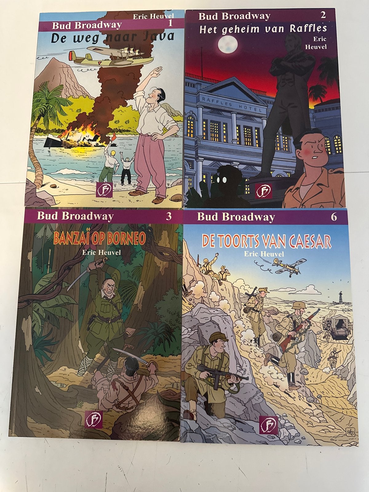 Bud Broadway - Deel 1, 2, 3 en 6 - Eric Heuvel, Boeken, Meerdere stripboeken, Ophalen of Verzenden, Zo goed als nieuw