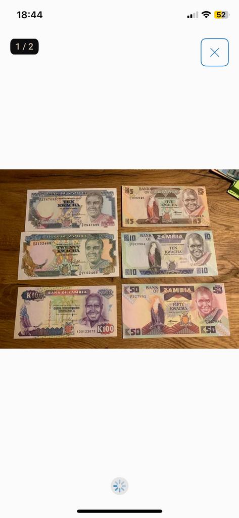 Zambia - diverse waarden - set van 6, Postzegels en Munten, Bankbiljetten | Afrika, Verzenden, Zambia, Setje