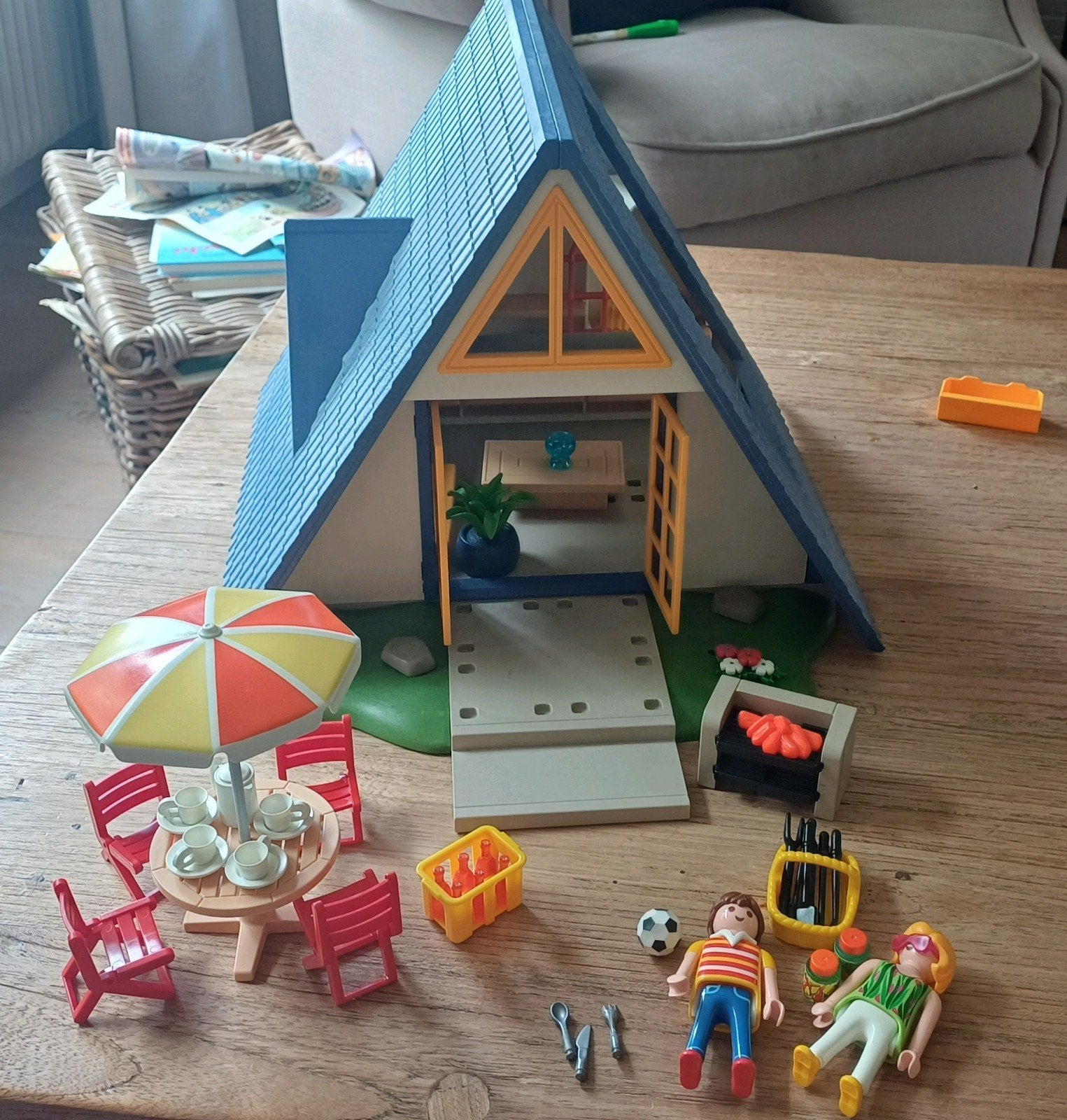 Playmobil Zomerhuis, Compleet met accessoires, Ophalen, Gebouw, Complete set, Zo goed als nieuw
