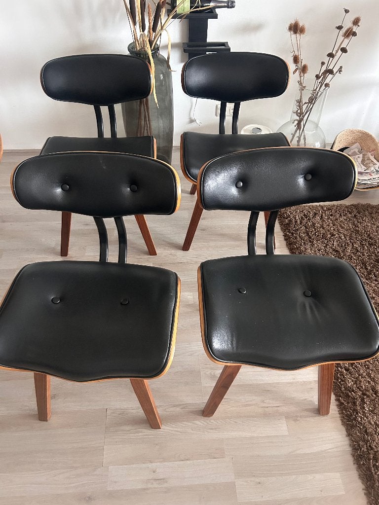 4x “dutchbone” eetkamerstoelen, Ophalen, Gebruikt, Bruin, Vier