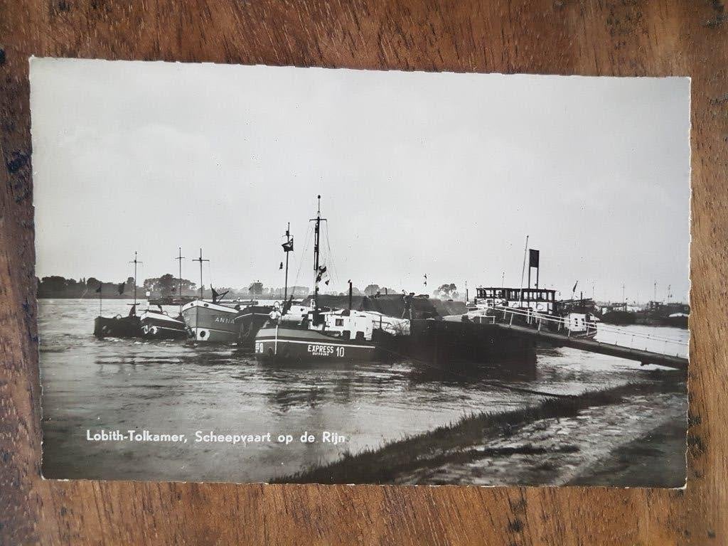 Ansichtkaart Lobith - Tolkamer Scheepsvaart op de Rijn Boot, Ophalen of Verzenden, 1940 tot 1960, Ongelopen, Zuid-Holland