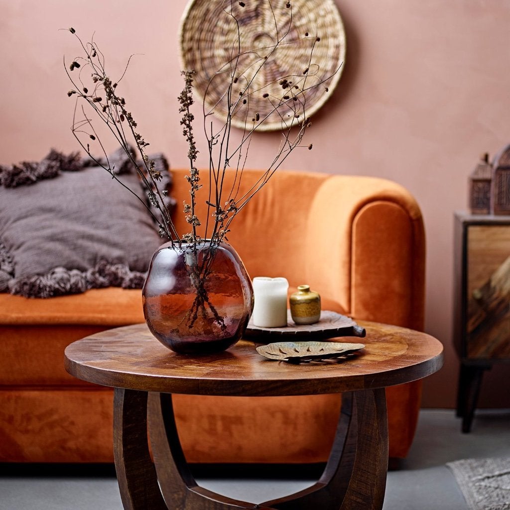 Bloomingville bijzettafel /salontafel Jassy bruin mango hout, 45 tot 60 cm, Rond, Nieuw, Bohemian